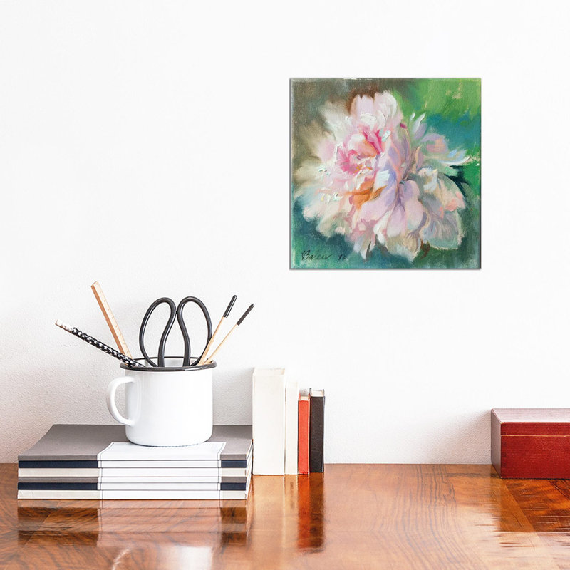 Delicate Peony Flower by Katharina Valeeva - Wrapped Canvas Painting, 30.48 cm H x 30.48 cm W