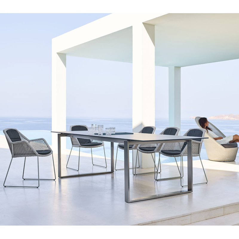 Edge Outdoor Dining Table, Concrete Gray