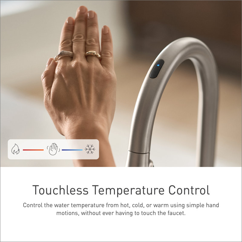 Weymouth Smart Faucet Touchless Pull-Down Sprayer Kitchen Faucet with Voice and Motion Control, Polished Nickel