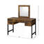 Ensemble de coiffeuse 4 tiroirs avec miroir, chêne rustique et noir