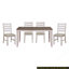 Ensemble de salle à manger décontracté gris et blanc et brun avec ensemble de salle à manger 5 pièces Table rectangulaire en bois et 4 chaises d'appoint rembourrées