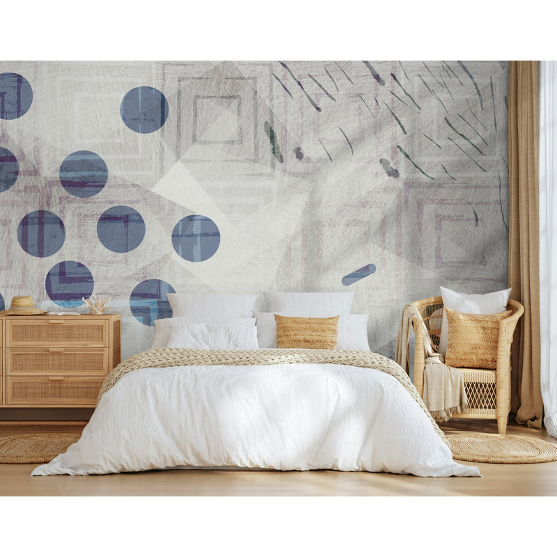 Papier peint amovible à motif géométrique de feuilles colorées, L 48,96 po x l 75 po