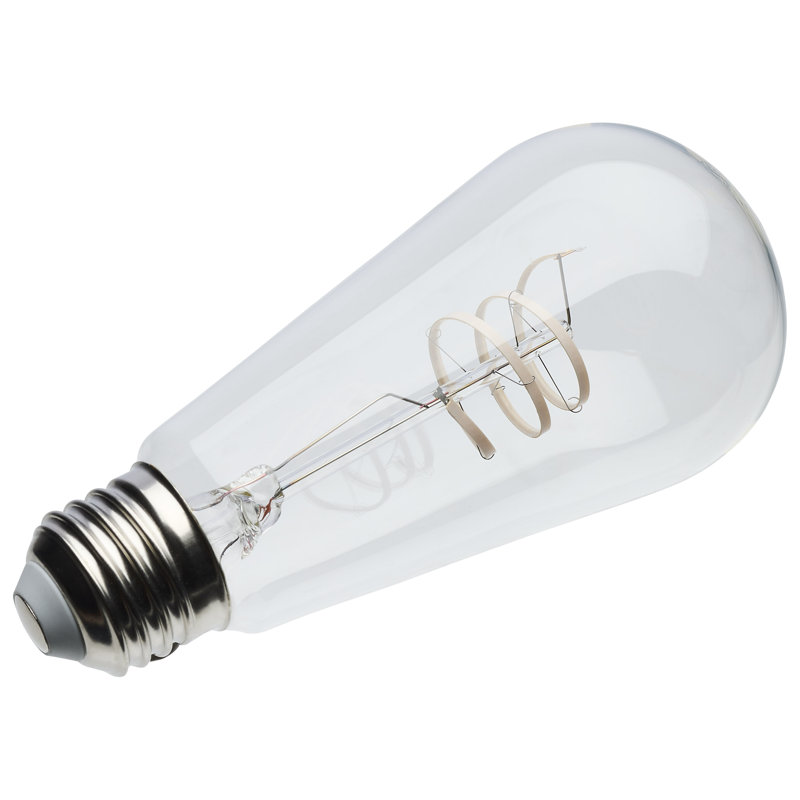 6 Watt LED - Flex Gray Coil Filament - ST19 - Medium Base - 2700K CCT - Clear - 120 Volt