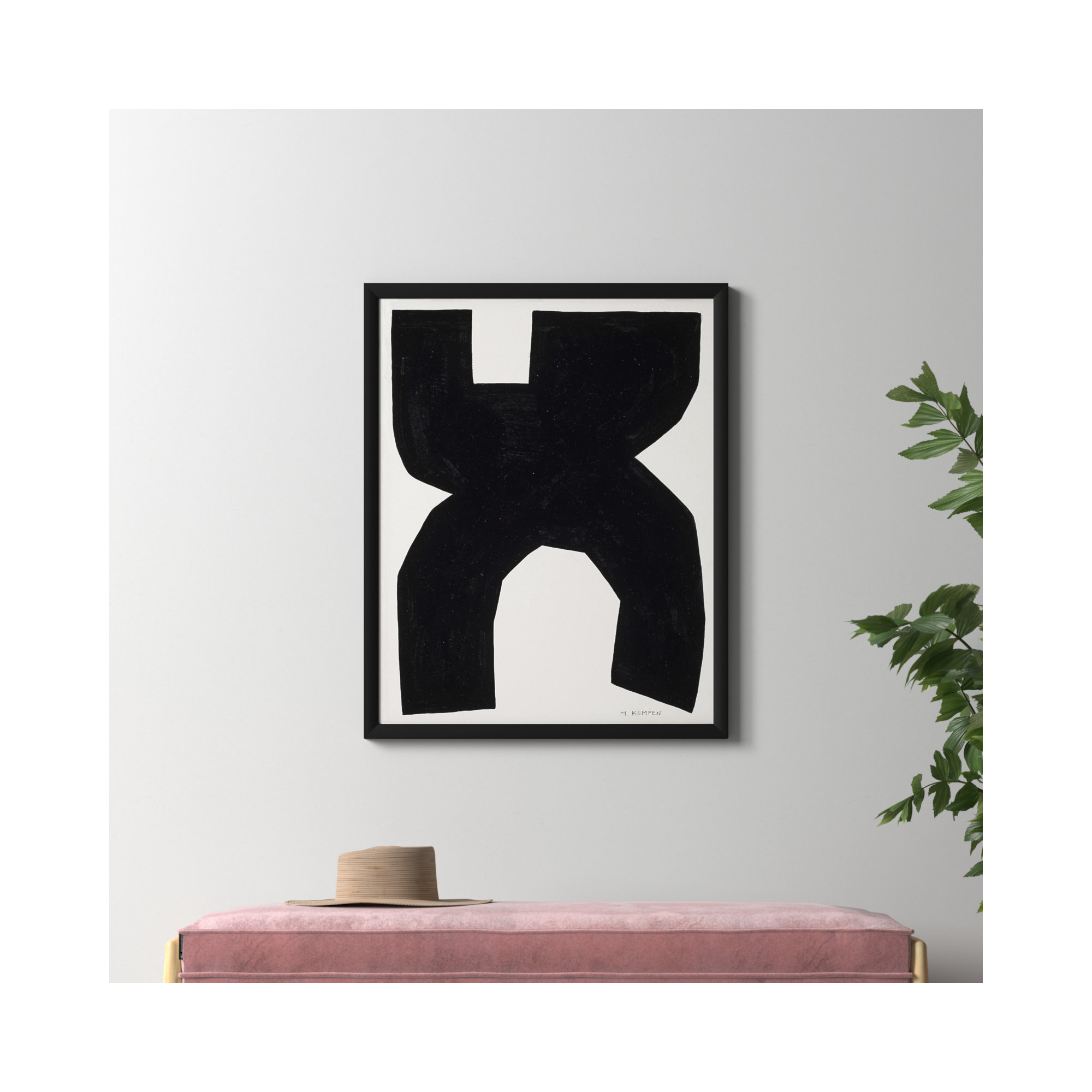 Module On White 1 by Michael Kempen, Black, 38" H x 30" W x 1.25" D