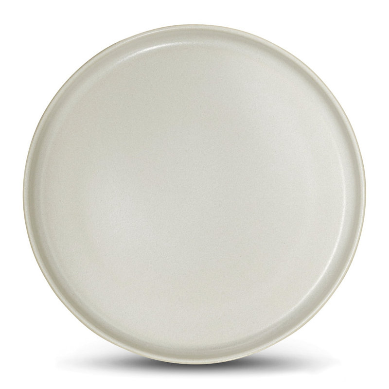 Habraham 4 Piece Dinner Plate Set, Ivory/White Matte