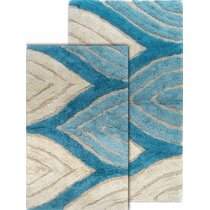 Compass Sky Blue & Green Bath Mat – Covered By Rugs