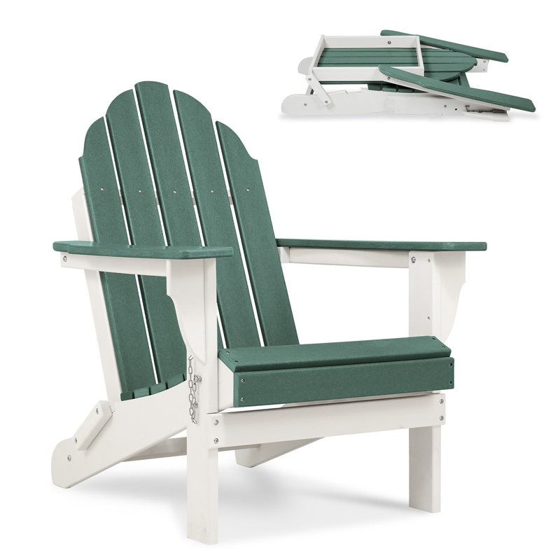 Chaise Adirondack pliante en PEHD Rakesh, Vert foncé
