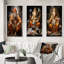 «Hinduisim Art Hanumans Devotion», 3 pièces sur toile-1128323633-1128324044