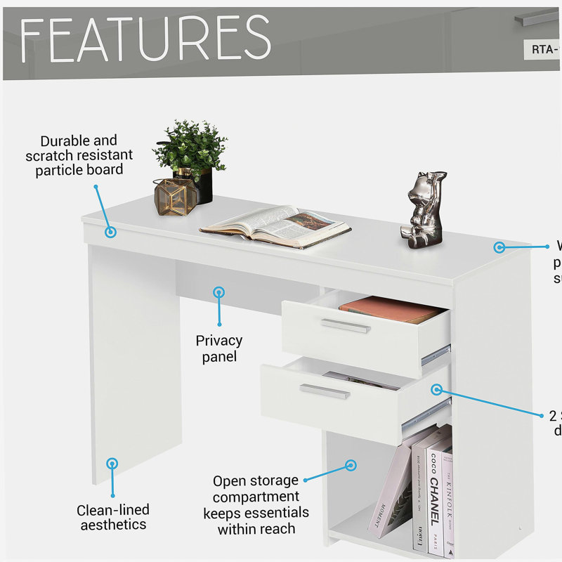 Poste de travail avec rangement Techni Mobile, Blanc