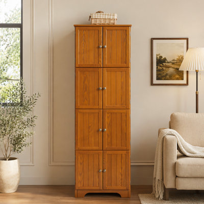 72.4 Inch Tall Storage Cabinet with 8 Doors and 4 Shelves, Multi-Purpose Freestanding Organizer for Home and Office