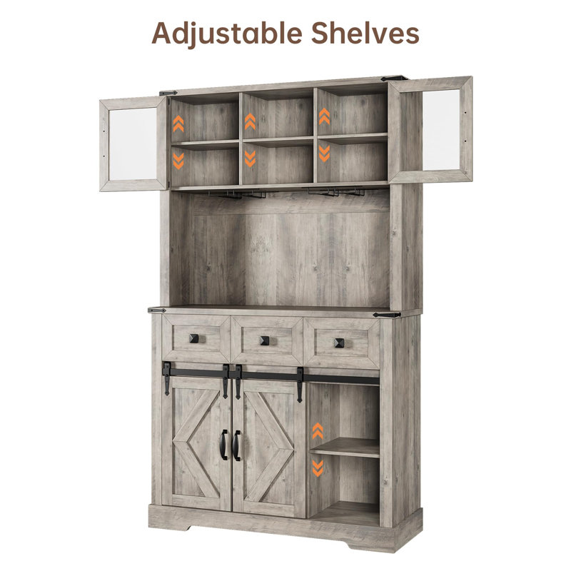 Armoire de salle à manger Kya, Gris