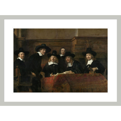 «The Syndics: thechantage Officiels (Gardiens)» des drapeaux d'Amazon par Rembrandt van Rijn - Estampe numérique encadrée