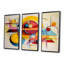 Jaune coucher de soleil déconstruit - ensemble d'art mural géométrique-108313928-108313927