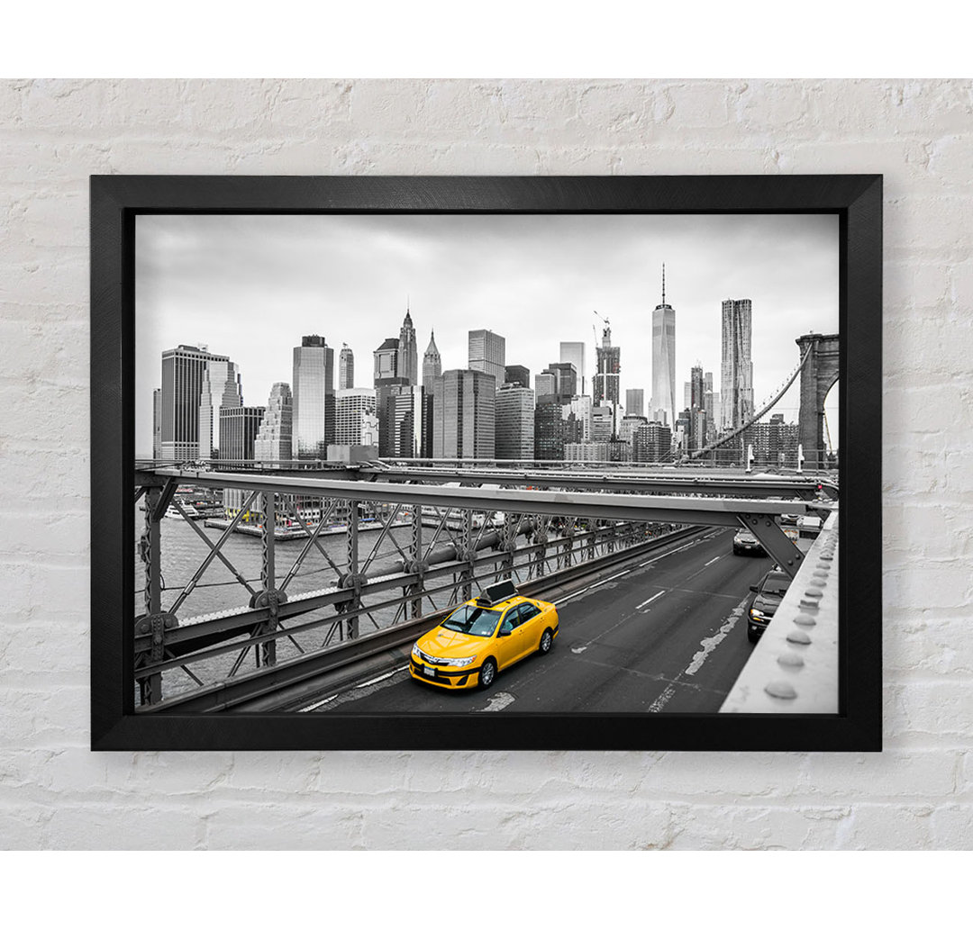 New York On The Bridge Yellow Cab - Druck