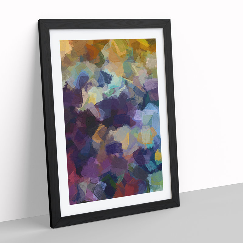 Earth And Sky Abstract - Single Picture Frame Print, 64cm H x 46cm W x 2cm D, Black