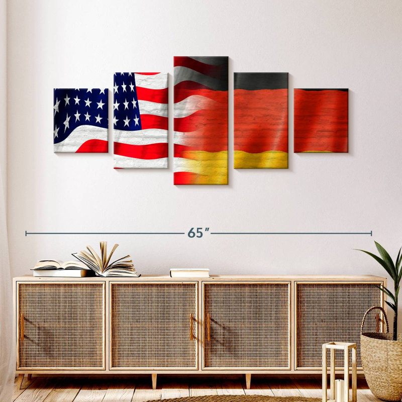 American And German Flag, 24" H x 55" W