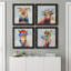 «Groovy Pig and Sky», ensemble de 4 peintures sur toile encadrées-60147936-60147937