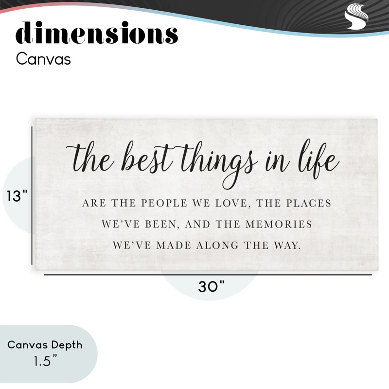 «Best Things In Life Uplifting Canvas», conception par Natalie Carpentieri, H 13 po x l 30 po