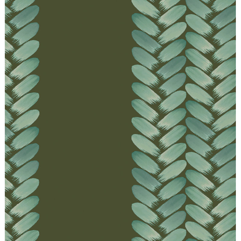 Peregrine | Woven Stripe Wallpaper Double Roll, Green/Teal