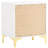 White And Gold 2-Drawer Rectangular Nightstand-440508578