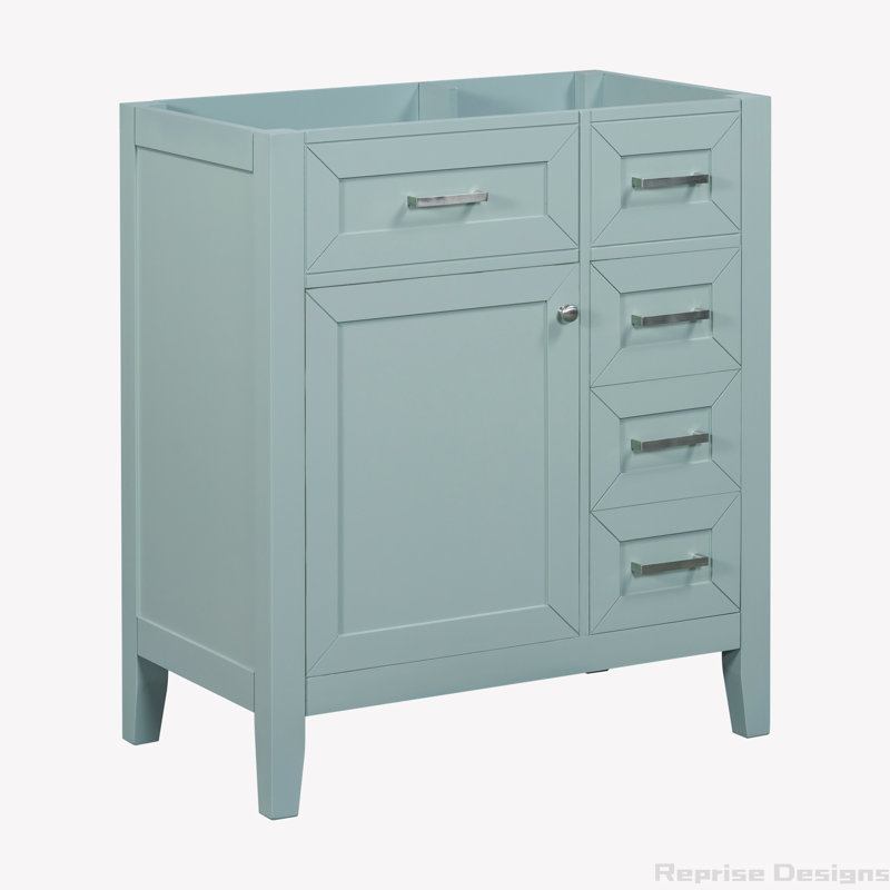 Base de meuble-lavabo simple 29,52 po seulement, Argent, Vert