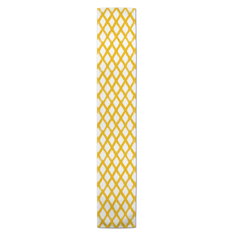 Koziol Geometric Table Runner, 72" L x 16" W, Plaid, Yellow
