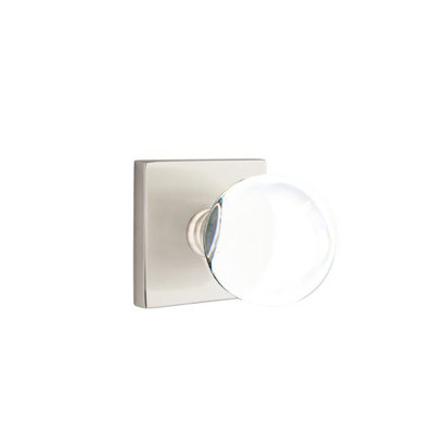 Ensemble de boutons de passage Emtek avec rosette carrée et bouton en verre Bristol