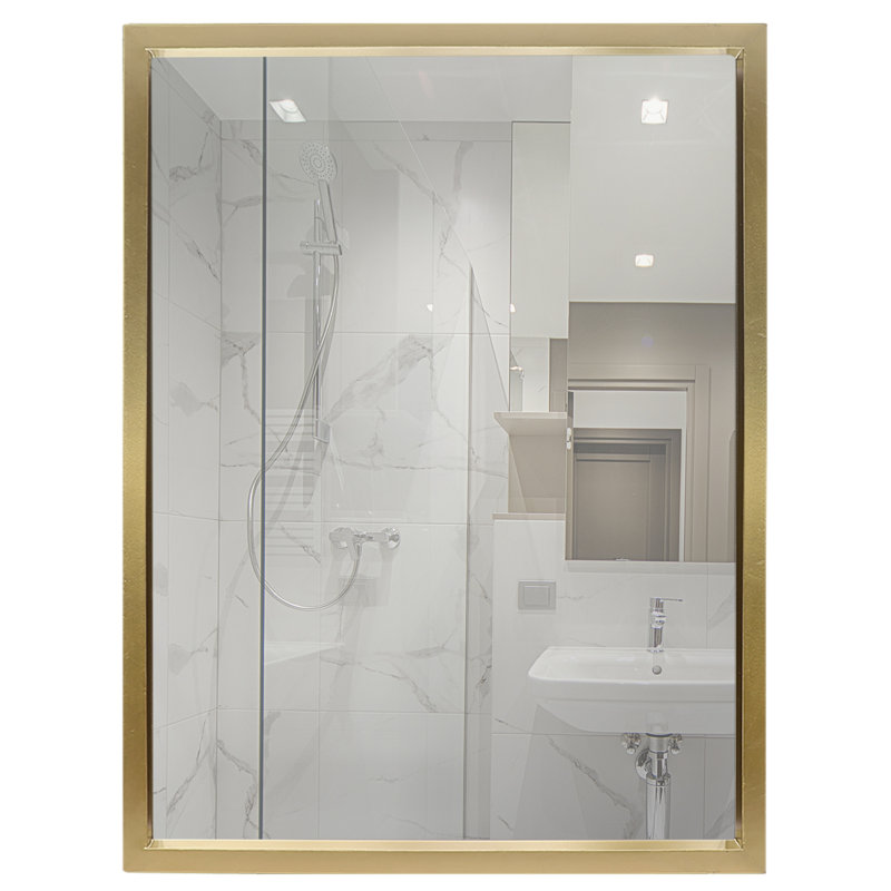 Miroir mural rectangulaire, Doré