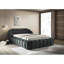 Lit pour grand lit 1 pièce en tissu de chenille capitonné / noir de style moderne et contemporain-1475337123
