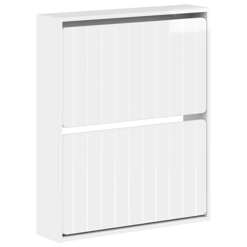 Flip Down Shoe Storage, 86 cm H x 71 cm W x 17 cm D, High Gloss White