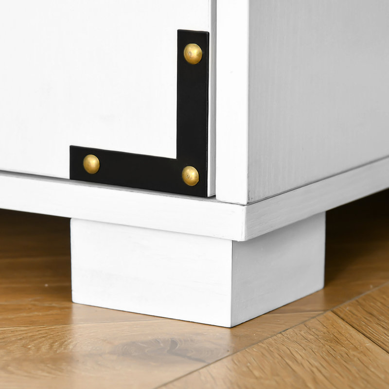 Armoire 4 portes avec tablettes de rangement pour garde-manger, blanc industriel pour la cuisine, la chambre à coucher, le salon, le vestibule et la tablette