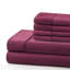 Ensemble de draps plissés en rayonne de bambou toutes saisons 6 pièces avec 4 taies d'oreiller de couleur bordeaux Marina-1677134109-1677134108