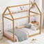 Lit simple en bois, couleur bois