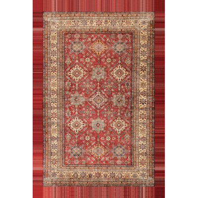 Premium Woven Area Rug, 5.9 x 9.2 Feet | 100% Polyester, 650 g/m² | Antibacterial, Non-Slip PVC Dot Underside, 0.3 in Pile Height | Machine Washable, 3D Digital Printing | Perfect for Living Room & Bedroom Decor