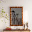 Miroir mural rétro en bois sculpté, cadre de colonne décoratif pour décor rétro