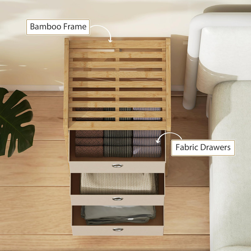3 Drawer Storage Drawer, Cream White