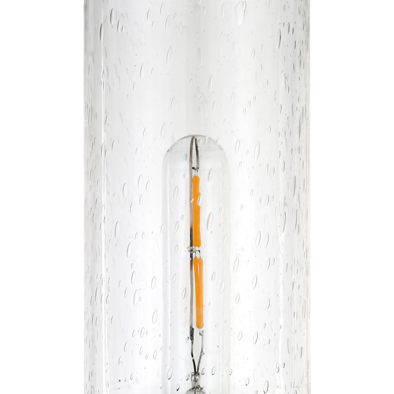 Lampe torchère 26,62 po Frieda, Verre martelé, Bronze noirci