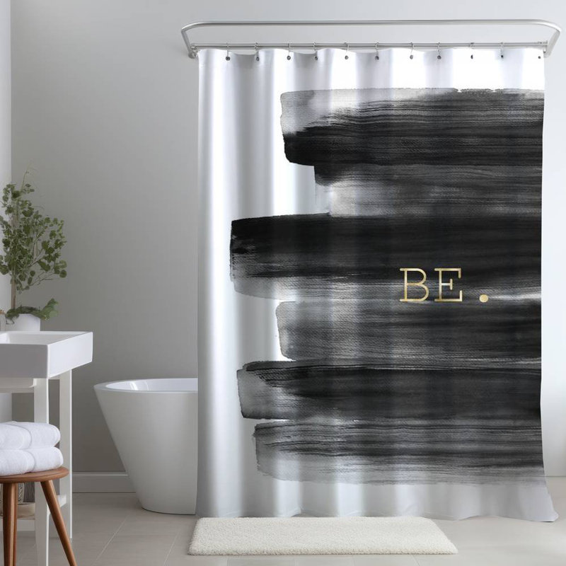 Abstract – Polyester Shower Curtain, Dye Sublimation Print, 71" W × 74" L