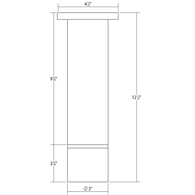 ALC Glass LED Flush Mount, 18" H x 3" W x 3" D, Etched