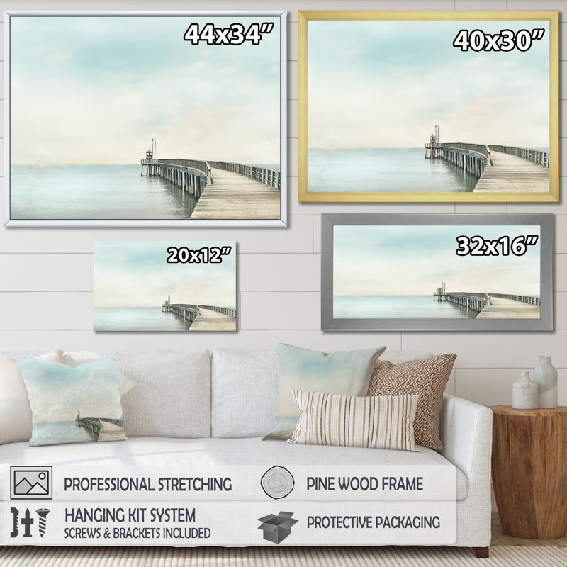 Radcliff - salon d'art mural plage et océan, H 30 po x l 40 po x P 1,5 po, Toile tendue