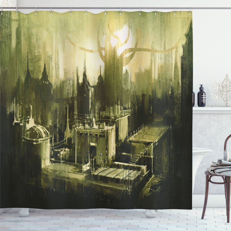 Shower Curtain with Hooks Included, 70"H x 69"W