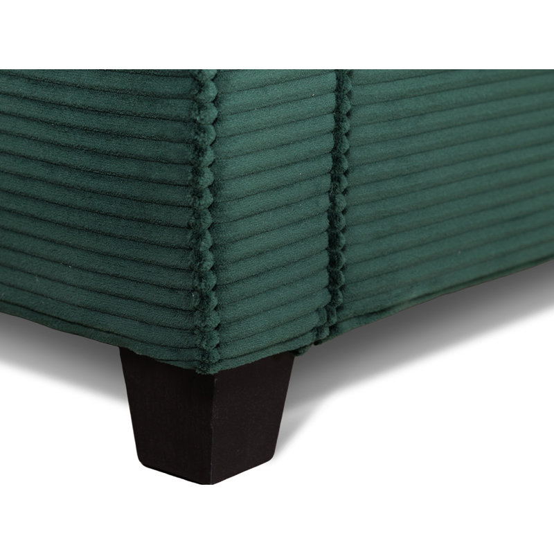 57” Easy Assembly Upholstered Loveseat Sofa, Dark Green
