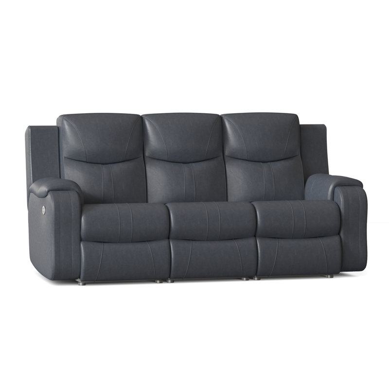 Marvel Upholstered 83'' Reclining Sofa, Maximus Horizon, Manual