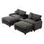 Canapé modulaire rembourré en chenille 111 po Camille avec 2 repose-pieds amovibles, ports USB et porte-gobelets Camille-129155635