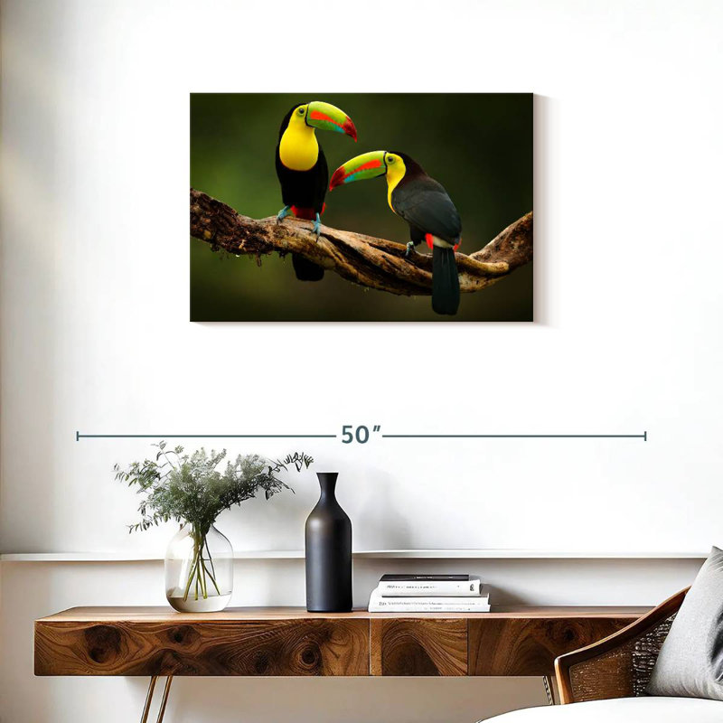 Toucans Brampt sur une branche, H 20 po x l 30 po