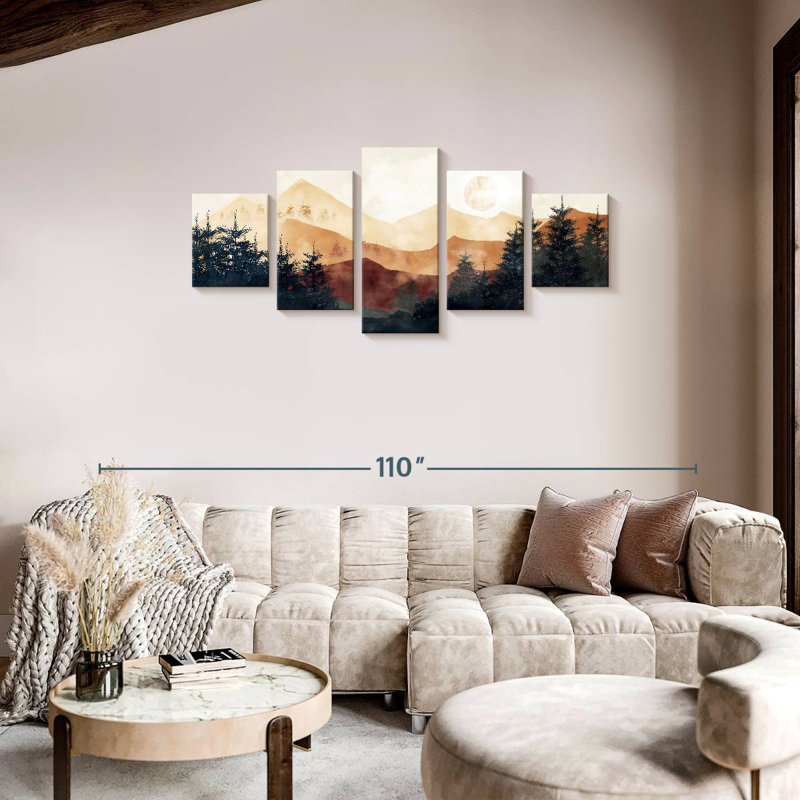  «Sierras», paysage abstrait, H 34 po x l 74 po