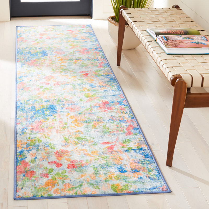 Clairan Performance Machine Washable Floral Rug, Runner 2'2" x 8'