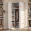 Armoire d'angle 90,6 "avec armoire supérieure - 2 portes, tringle et 5 tablettes