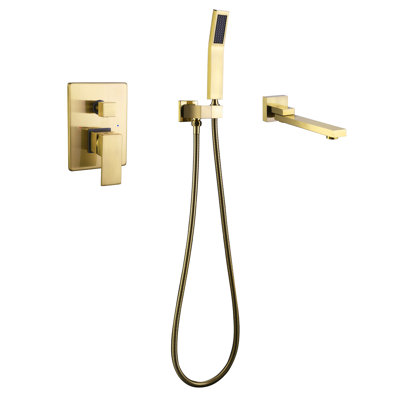 Wall Mounted Bathtub Faucet with Hand Shower