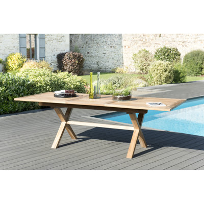 Xiao Rectangular Teak Extendable Outdoor Dining Table , 180cm cm W 100cm cm D